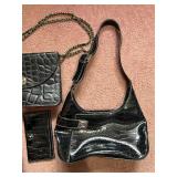 Crocodile-Pattern Leather Handbags Set of 4 - Croc-Embossed Purses