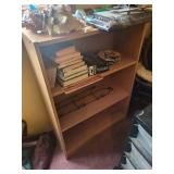 Wooden Bookshelf - Plastic Rolling Storage Cart