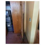 Arched Wicker Floor Mirror - Wrought Iron Scroll Stand