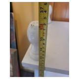 Two-Tier White Painted Wood Shelf with Turned Legs