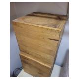 Two Vintage Wooden Storage Crates - Rustic Pine Stackable Distressed Finish