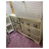 Beige Vintage Dresser with Cup Pulls - Approx 47in Wide