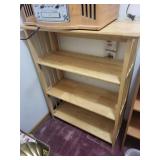 Bookcase - Oak Wood 4-Shelf Display Shelf Unit