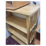 Bookcase - Oak Wood 4-Shelf Display Shelf Unit
