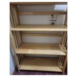 Bookcase - Oak Wood 4-Shelf Display Shelf Unit