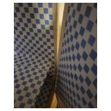 Beige Wicker Armoire Cabinet - 2 Doors, 4 Drawers, Carved Floral Panels