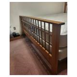 Bed Frame Oak Wood with Headboard & Footboard - Slat Design