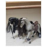 Toy Horses (Lot of 2) - vintage Plastic Horse Figures with Long Manes.