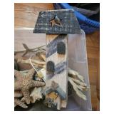 Nautical Coastal Decor Lot - Starfish, Shells, Coral, Driftwood, Lighthouse & Lantern