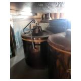 2 Brown Glazed Stoneware Crock Jar with Lid - Wire Bail Handle