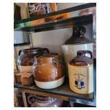 Delta Gamma Crest Jar & 3 Brown Jars & 3 Cube Candles (Lot of 7)