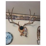 Moose & Deer Figurines - Wolf Clock & Welcome Sign Rustic Cabin Decor