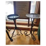 Vintage Wrought Iron Candlestick Holders - Scrollwork Candle Stands