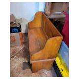 Wood Hall Bench With Slatted Back - 37 x 15 x 32 In