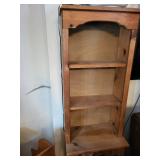 Pine Wood Tall Cabinet with Open Shelves & Heart Mesh Door - 17 x 12 x 67