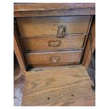Oak Roll-Top Desk with Hutch & Side Pedestals - Vintage Wood Office