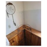 Wrought Iron Corner Plant Stand - Arch Top with Leaf Motifs, 2-Tier