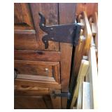 Antique Rustic Pine Armoire Cabinet - 42 in W x 23 in D x 71 in H