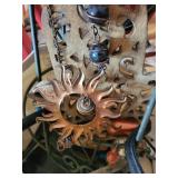 Sunburst Copper Wall Hanging with Bead Strands