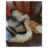 Natural Fur Tail and triangular side table
