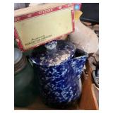 Stetson Cigar Boxes & Vintage Moka Pot with Glass Bottles & Enamel Pitcher