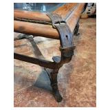 Coffee Table - Glass Top, Wood Frame with Iron Base