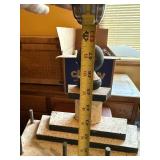 Lighthouse Motif Display Case - 46in Tall, Speckled Beige with Navy Trim