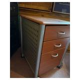 Mobile 3-Drawer File Cabinet on Casters - Wood Front