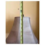 Vintage Ornate Table Lamp - Beige Fabric Shade - 24 In Tall