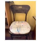 Vintage Wooden Chair with Cushioned Seat