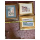 Framed Art Prints - Seascape & Village Scenes (Lot of 3)
