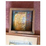 Framed Wall Art Set - Coastal Lighthouse Print & Inspirational Quote Shadowbox