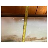 Framed Abstract Seascape Painting with Gold Leaf Accents - Wall Art