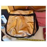 LeSportsac Gold Metallic Tote, Pink Shoulder Bag & Burgundy Croc Satchel