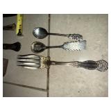 Vintage Ornate Silverplated Flatware Set - Spoons, Knives & Forks, Tarnished
