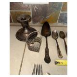 Vintage Ornate Silverplated Flatware Set - Spoons, Knives & Forks, Tarnished