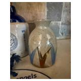 Wisconsin Homestead Canister Set With Blue Bottle Jug, Geometric Vase & Inspirational Plaque
