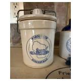 Wisconsin Homestead Canister Set With Blue Bottle Jug, Geometric Vase & Inspirational Plaque