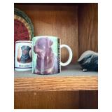 Dog Figurine Set with Rottweiler Mug - Great Dane, Dachshund & Poodle Figures