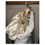 Ivory Lace Wedding Dress with Beading - Satin-Lined Gown for Brides, Vintage-Inspired