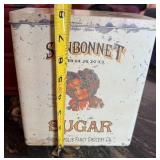 Sunbonnet Sugar Tin, Red Farmers Market Bucket & Wire Basket (Lot of 3)