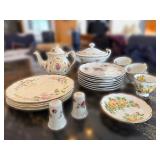 Floral Fine China Tea Set - Pink Roses & Gold Trim (Lefton/Knowles/Royal Albert Tea Rose)