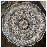 Sunburst Crystal Glassware Set - 9-Inch Dessert Plates, Bowls, Decanter & Candlestick