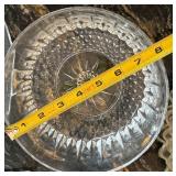 Sunburst Crystal Glassware Set - 9-Inch Dessert Plates, Bowls, Decanter & Candlestick