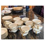 Theodore Haviland Concorde Teacups & Saucers Set - Gold Trim - Made in USA