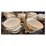 Theodore Haviland Concorde Teacups & Saucers Set - Gold Trim - Made in USA