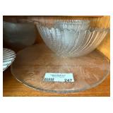 Glass Bowls - Frosted Ribbed Sunburst Pattern - Assorted Sizes