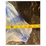 shelf inside Hutch - Handmade Murano-Style Large Glass Bowl with White & Blue Swirls