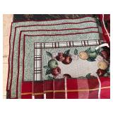 Inside Hutch Drawer - Holiday & Everyday Placemat & Napkins Set: Placemats, 4 Napkins & 4 Wooden Napkin Rings