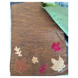 Brown bag near Hutch - Embroidered Floral Fabric Table Runners and 3 Easter Placemats- Brown, Green Olive, Navy Paisley & Red Damask